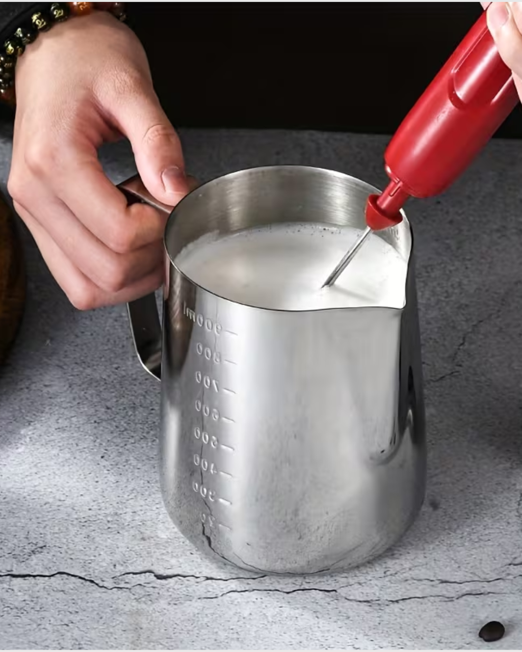 Recipiente de cera de acero inoxidable de 900 ml con cuchara