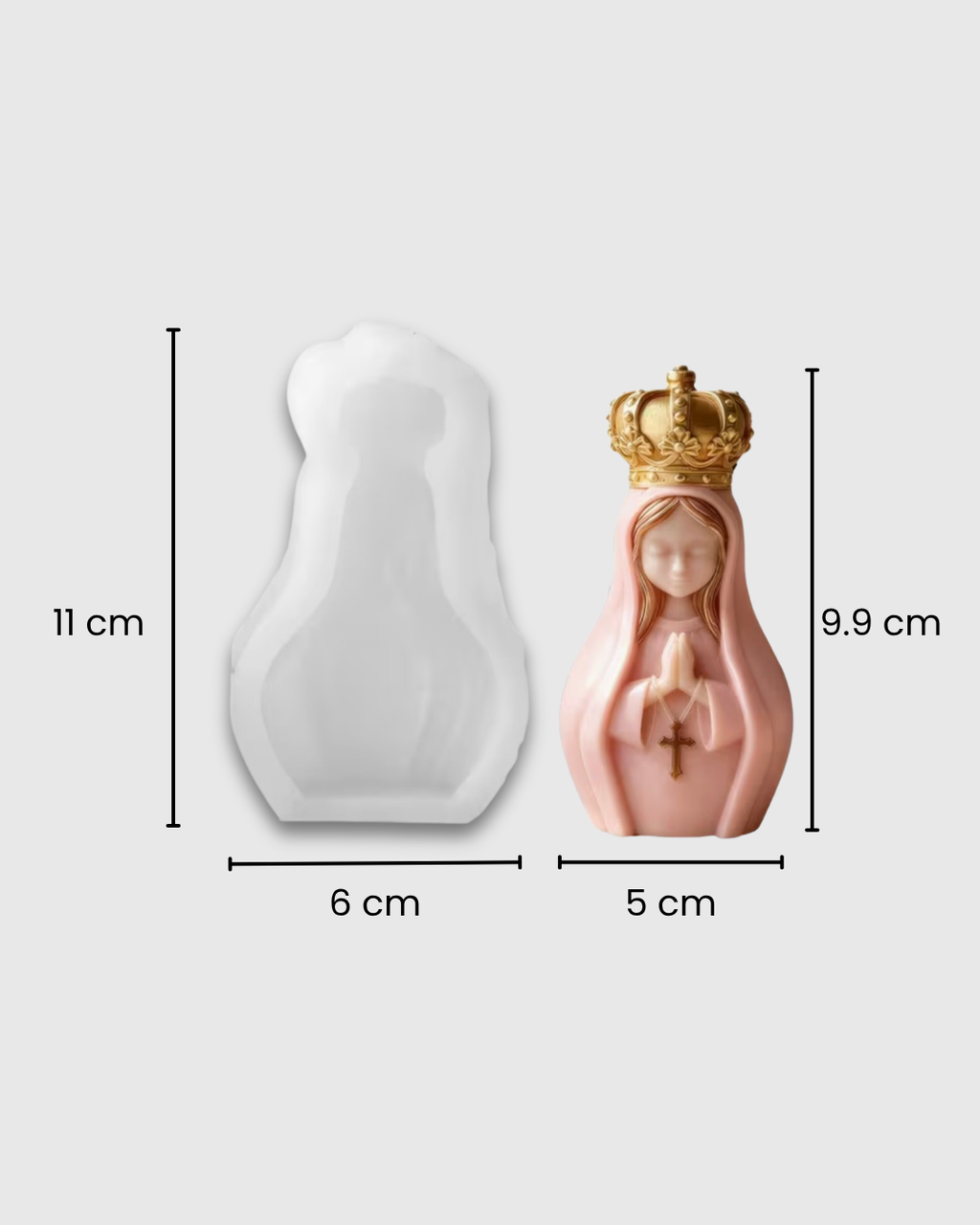 Molde de Silicona Virgen con Corona