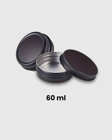 Frascos de aluminio negros con tapa de rosca 60 ml