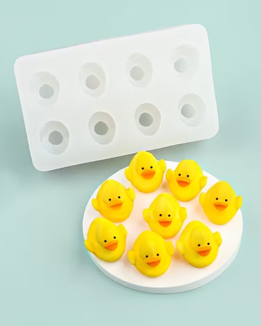 Molde de silicona mini patos (8 cavidades)