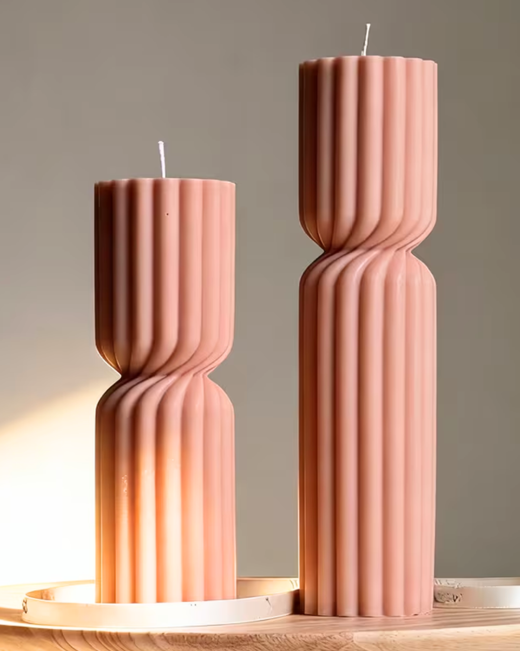 Molde de Silicona para Velas Columnas Acanaladas – Set x2