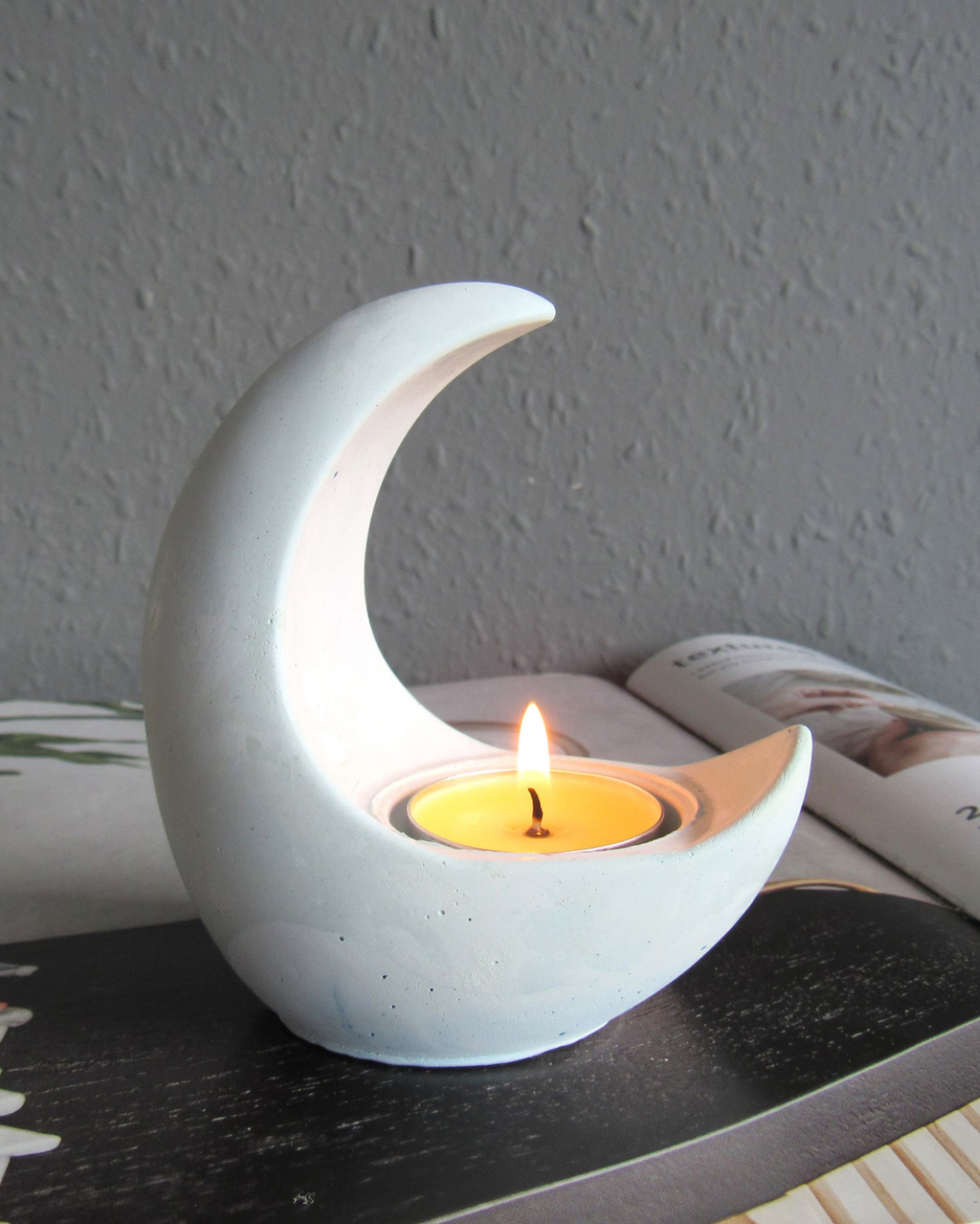 Molde de Silicona Porta Vela en Forma de Luna