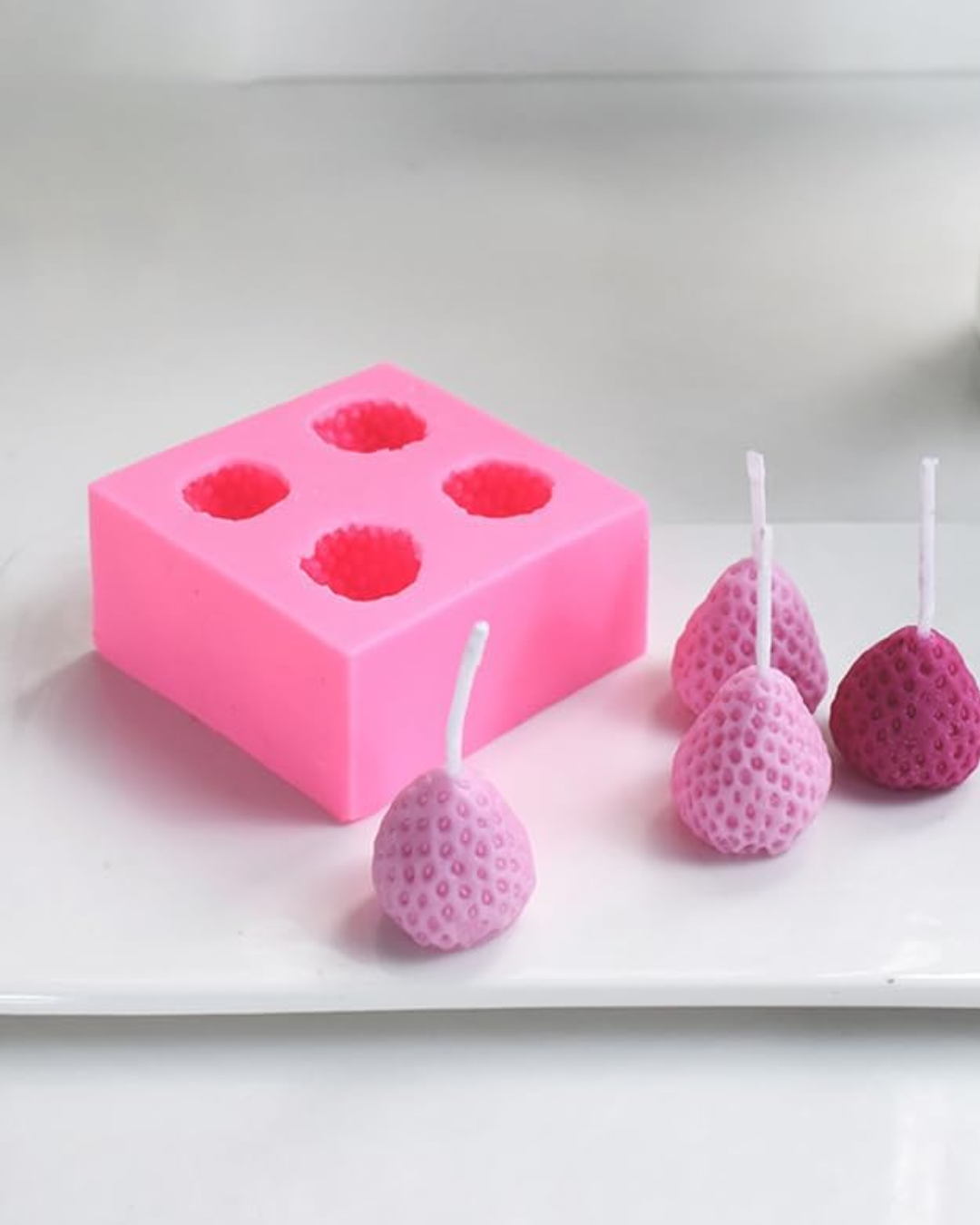 Set 4 Moldes de Silicona para Velas Frutales