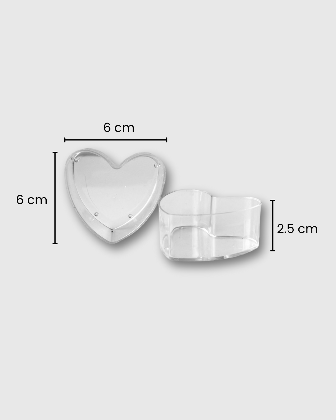 Recipiente en Acrílico en Forma de Corazón para Velas