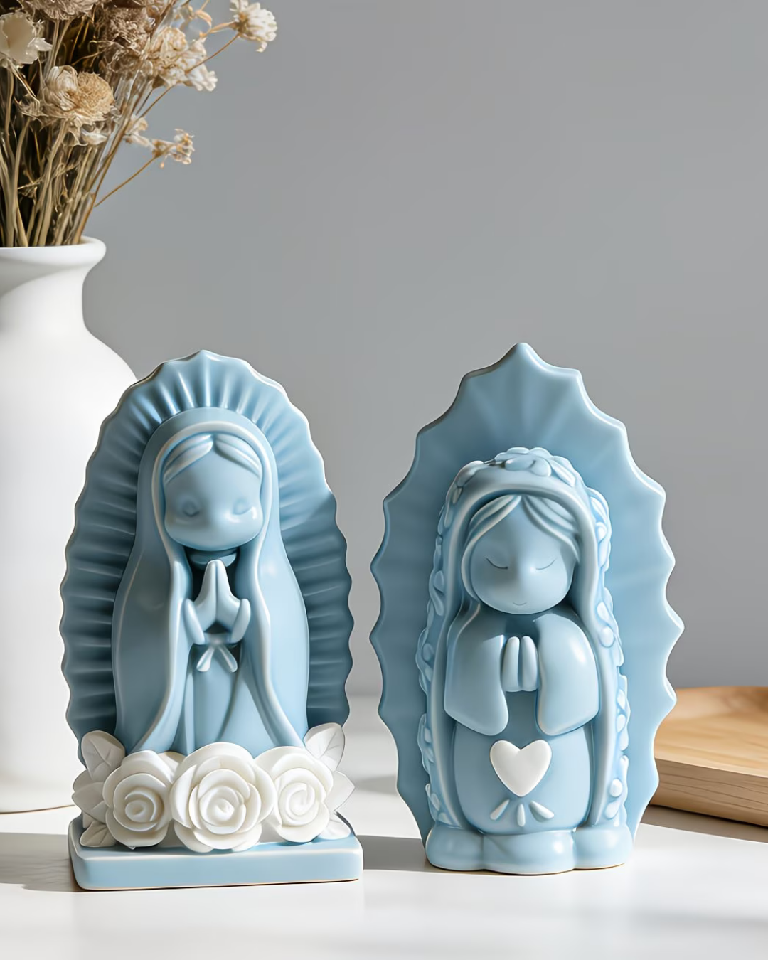 Molde de Silicona Virgen Niña con Flores