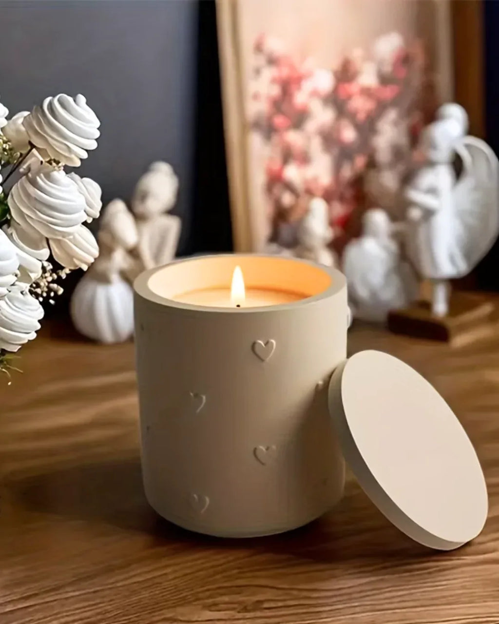 Molde de Silicona vaso con Tapa y Corazones