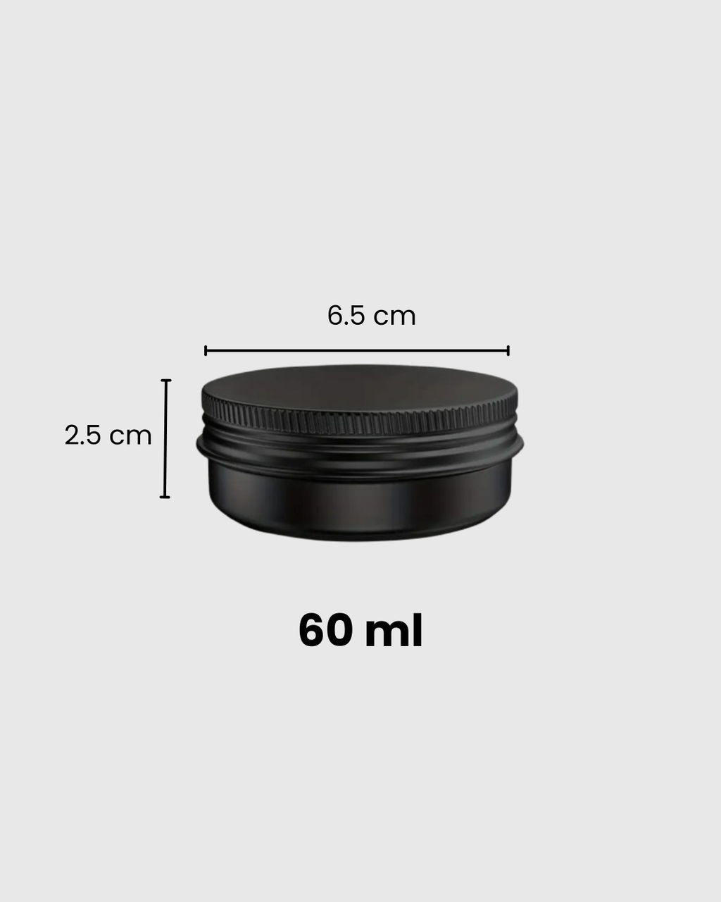 Frascos de aluminio negros con tapa de rosca 60 ml