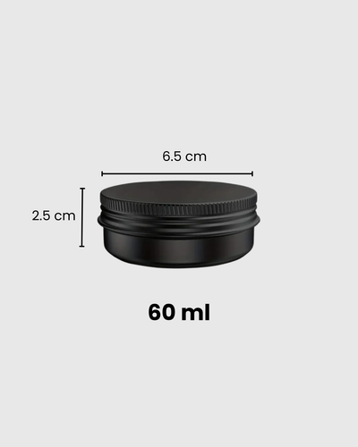 Frascos de aluminio negros con tapa de rosca 60 ml