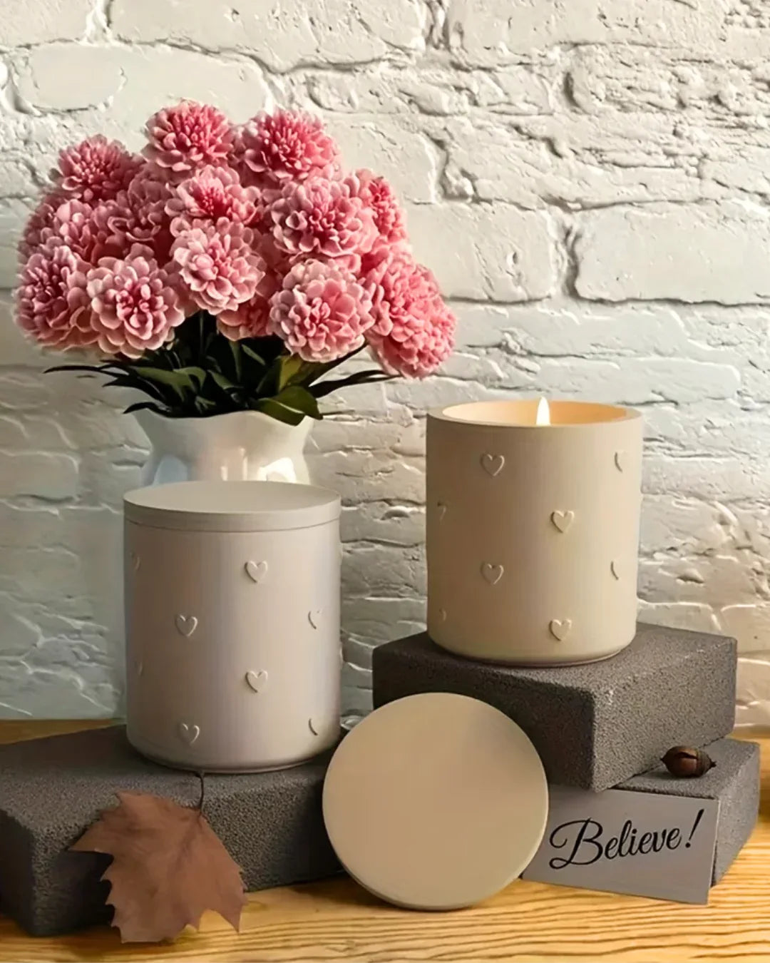 Molde de Silicona vaso con Tapa y Corazones