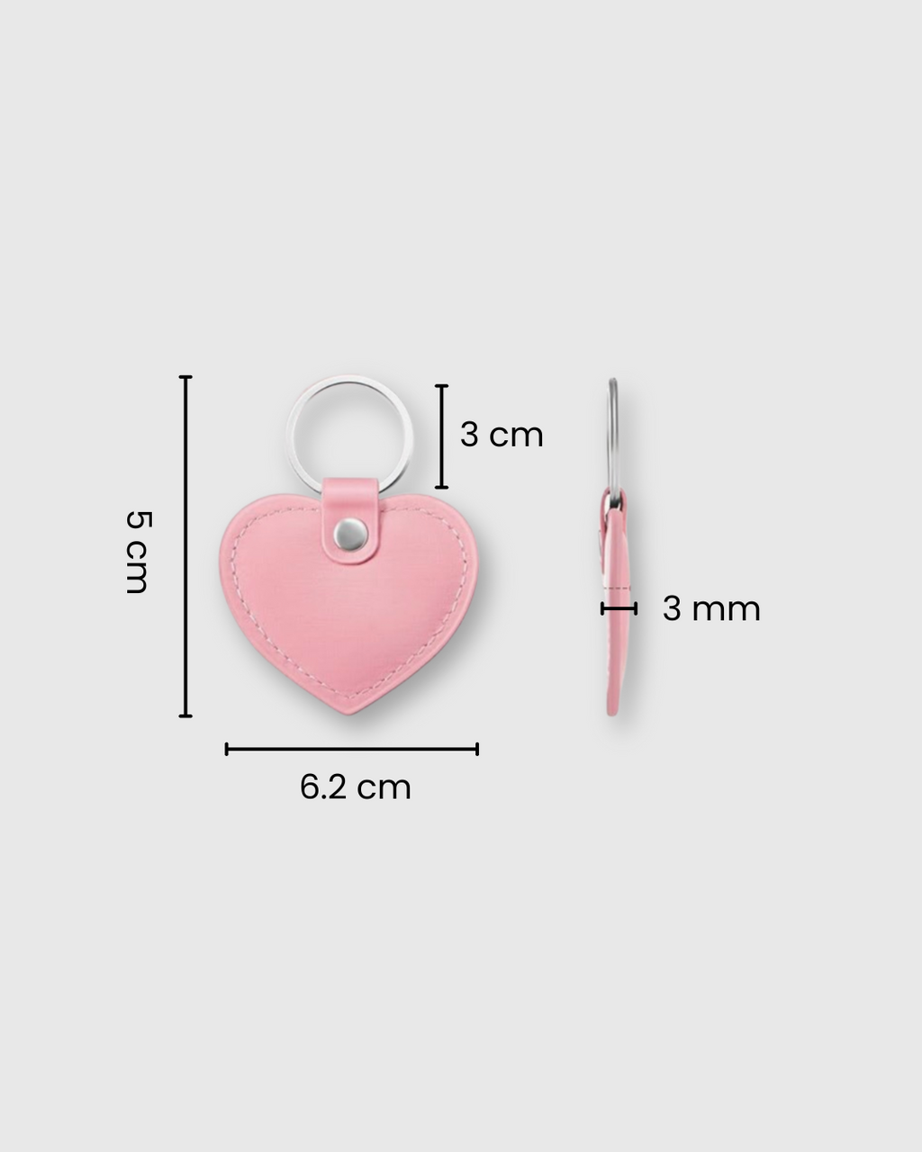 Llavero piel sintética con forma de corazón - Rosado