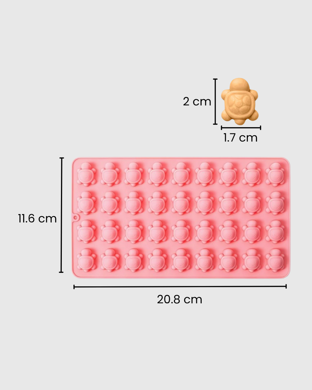 Molde de silicona mini tortugas con 36 cavidades