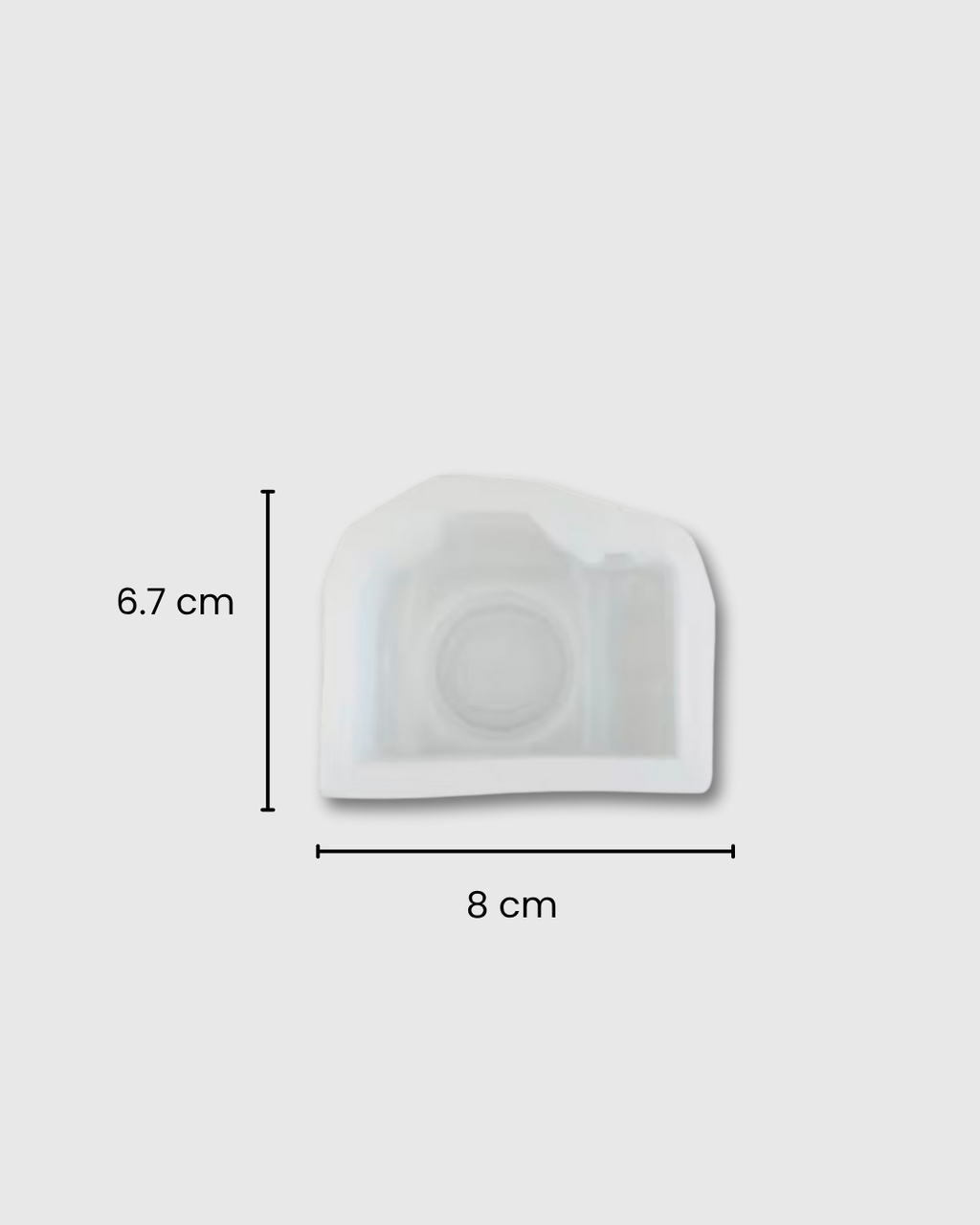 Molde de silicona con forma de cámara fotográfica