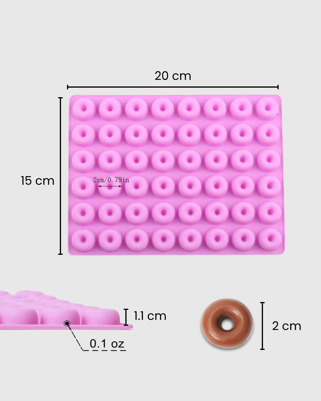 Molde de silicona de 48 cavidades