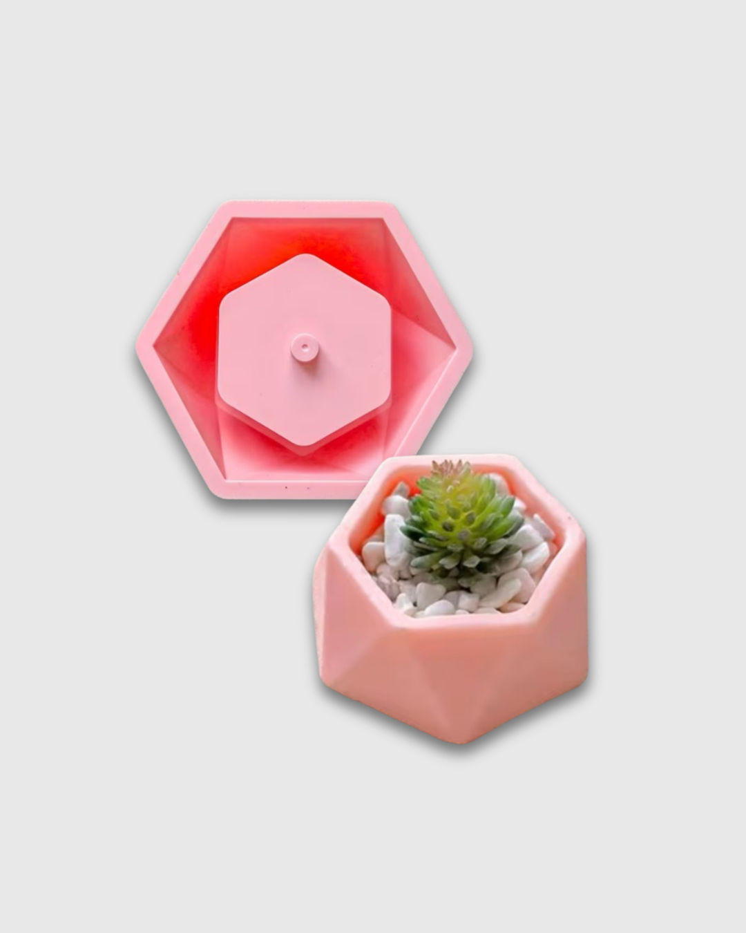 Molde de maceta de silicona hexagonal grande