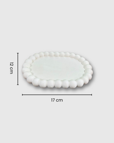 bandeja borde perlado para soporte velas 