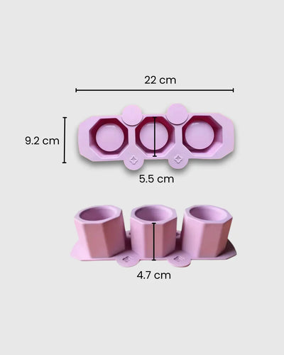 Molde de Silicona Matero Hexagonal Pequeño x3