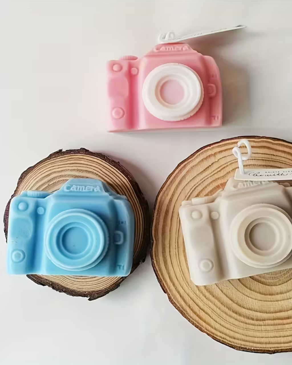 Molde de silicona con forma de cámara fotográfica