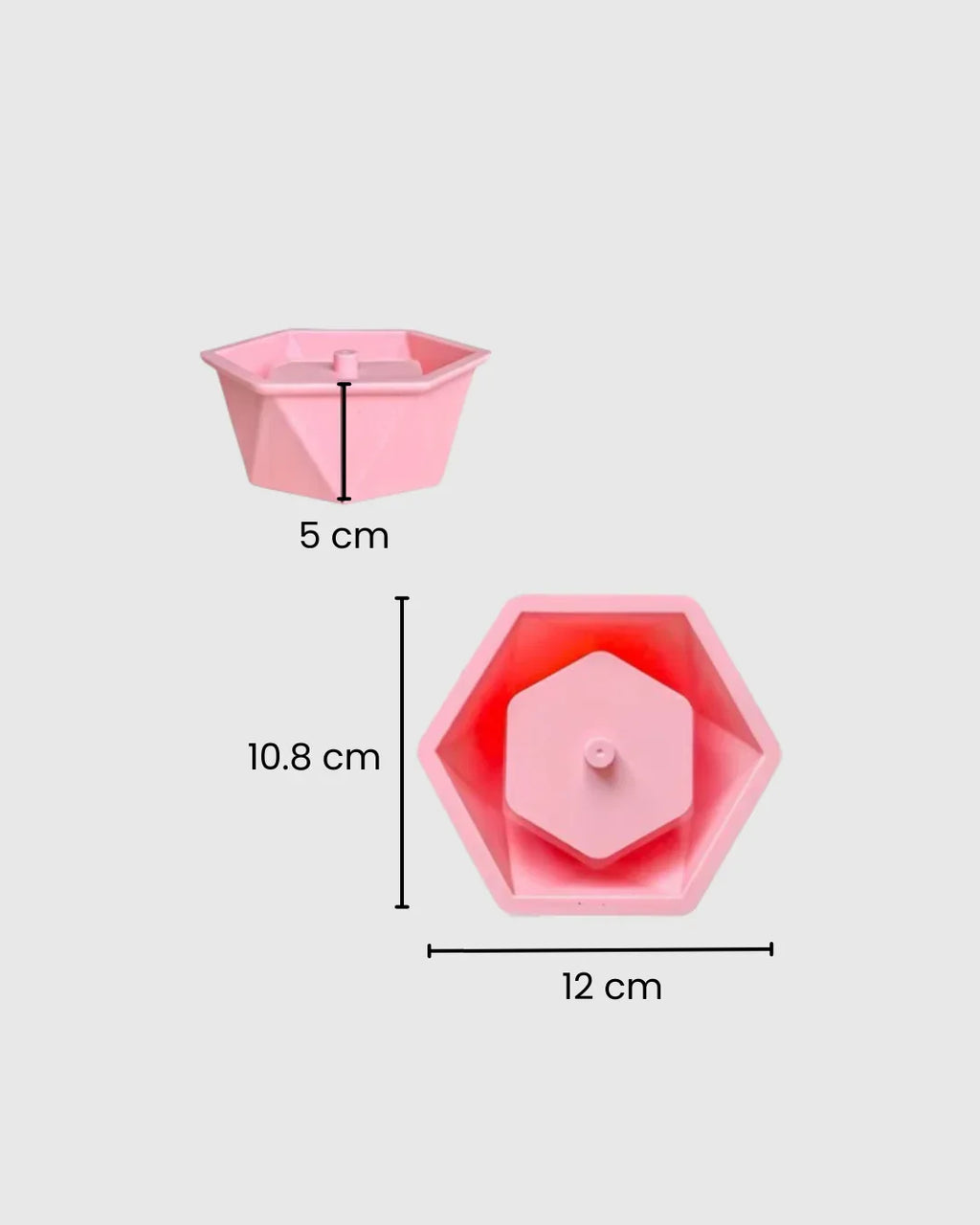 Molde de maceta de silicona hexagonal grande