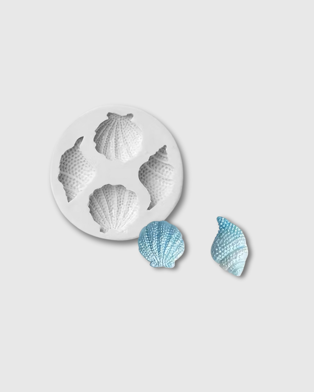 Molde de silicona en forma de conchas y estrellas de mar
