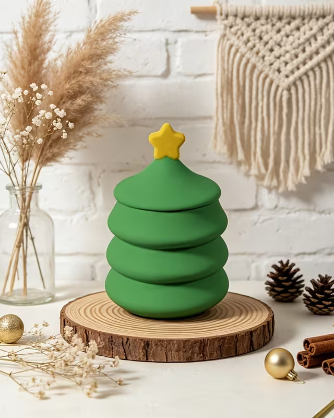 Molde de Silicona Recipiente Árbol de Navidad con Tapa