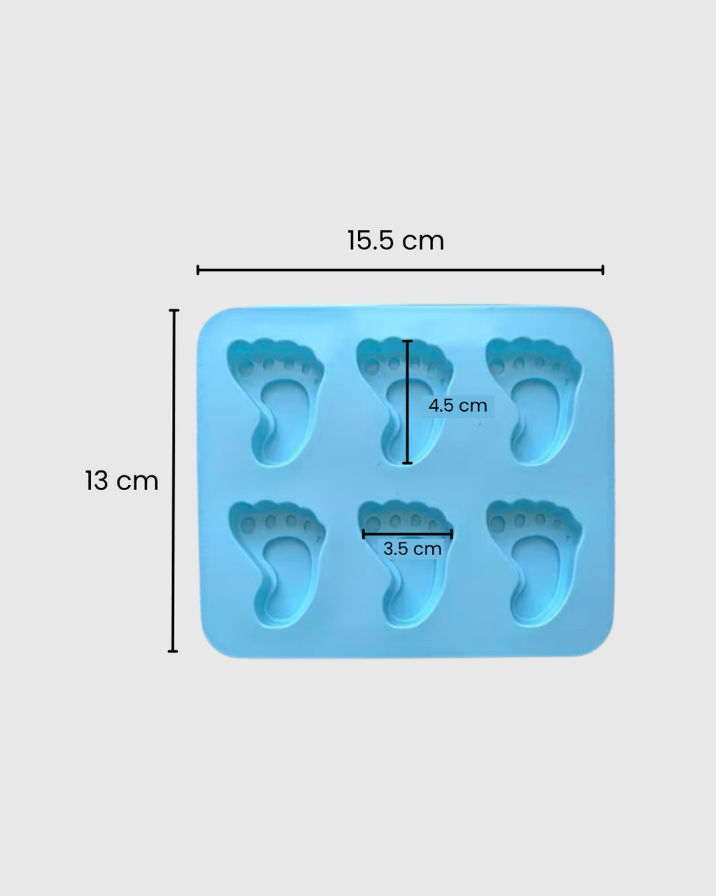 Molde de Silicona Huella de Bebé x 6 Cavidades