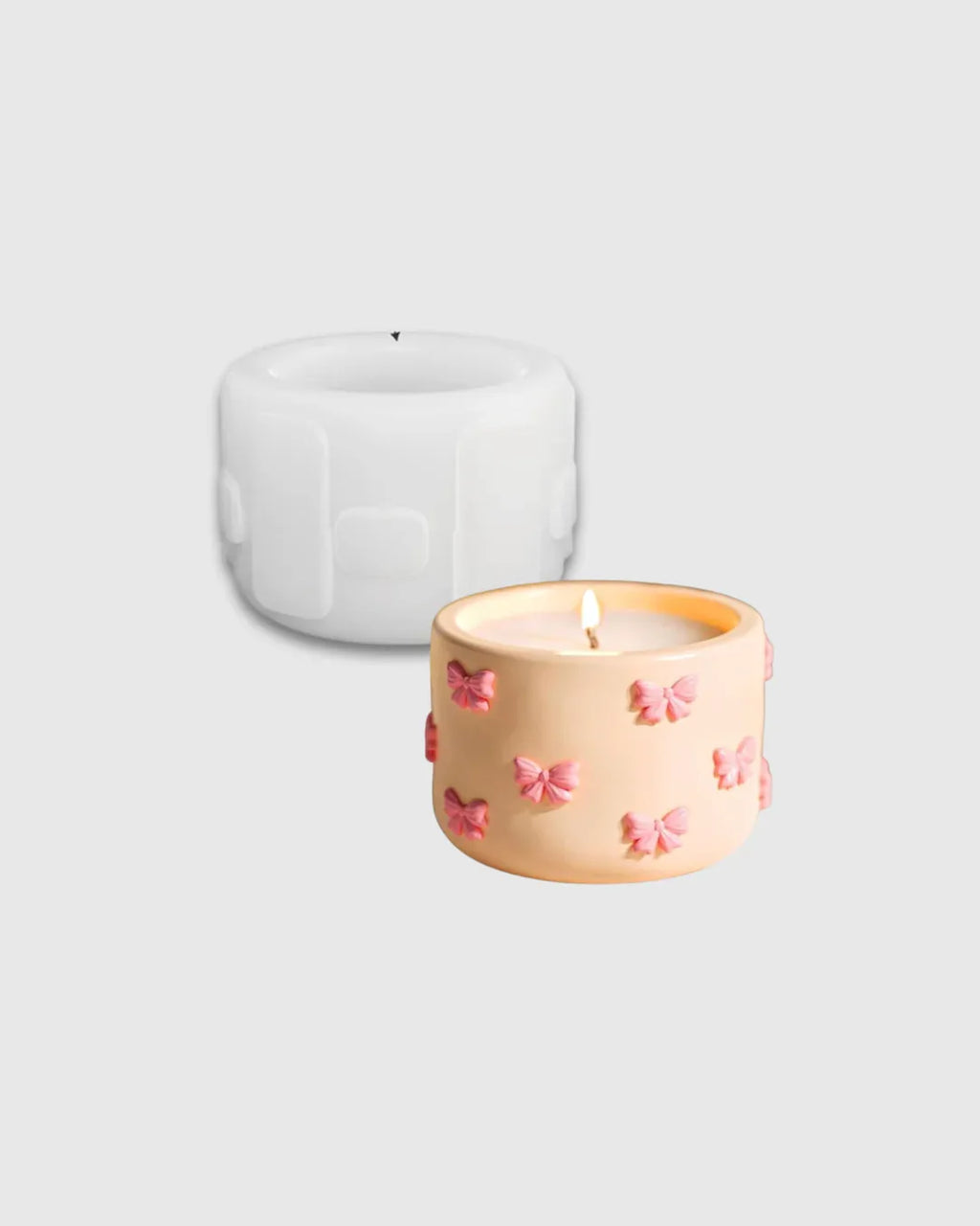 Molde de Silicona para Recipiente Pequeño con Lazos en Relieve