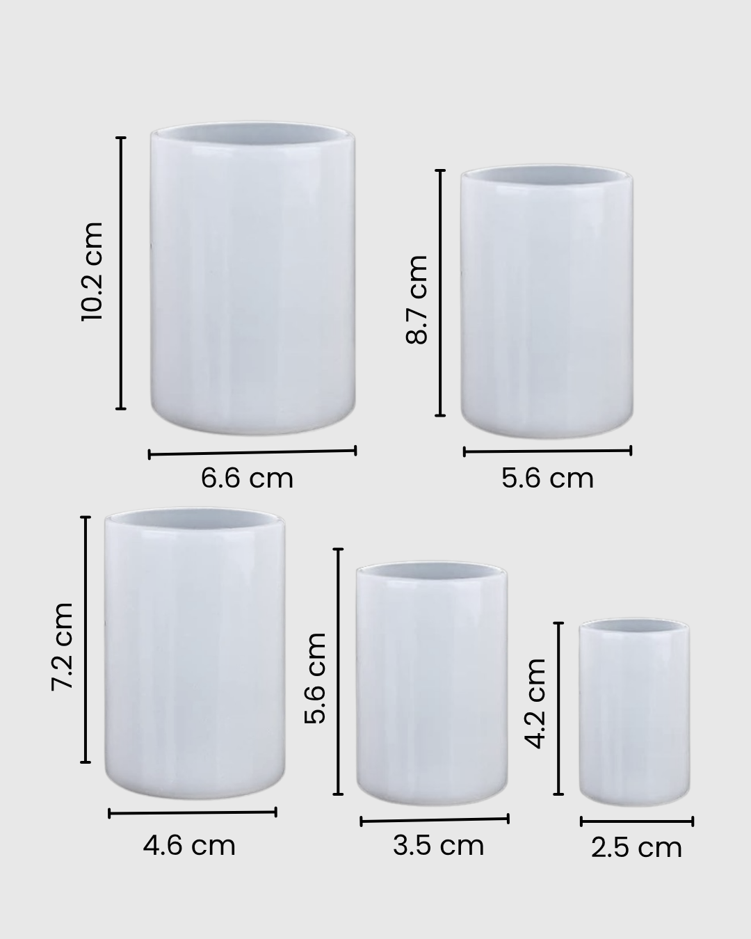 Kit de 5 Moldes Cilíndricos para Velas