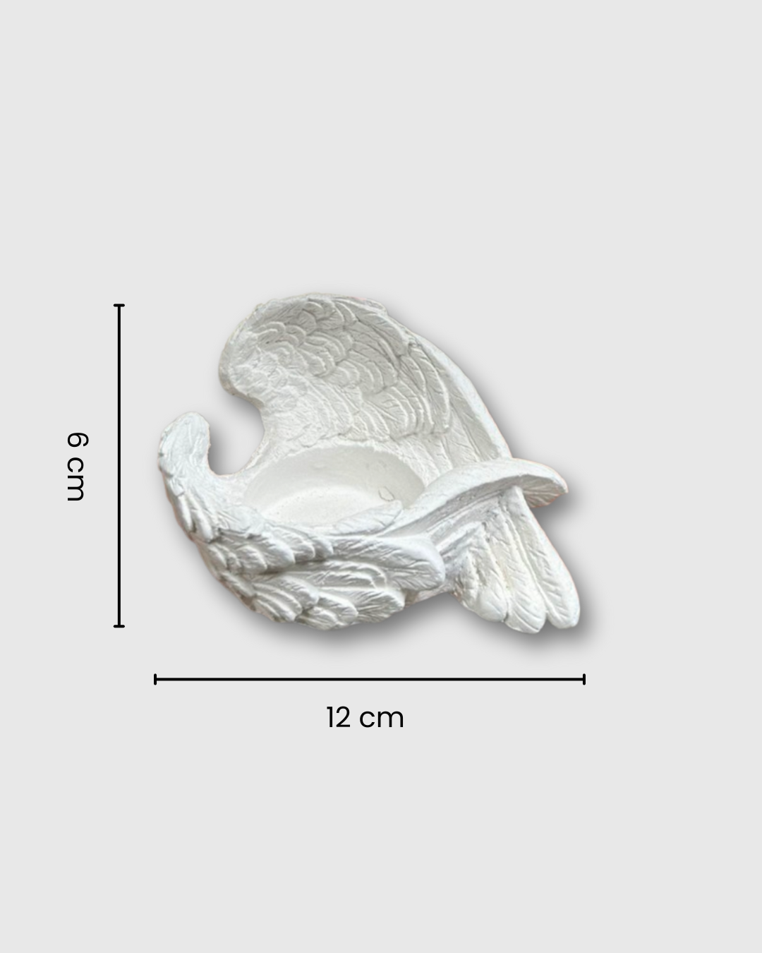 alas de ángel en yeso, soporte para velas 