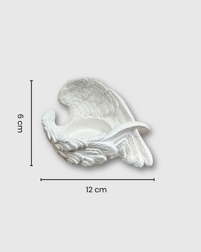 alas de ángel en yeso, soporte para velas 