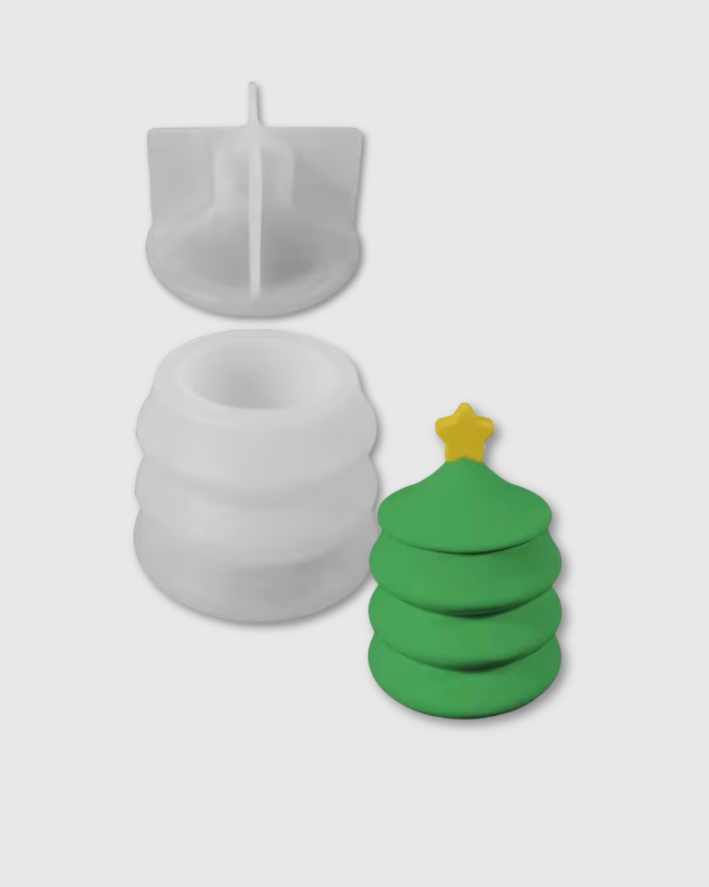 Molde de Silicona Recipiente Árbol de Navidad con Tapa