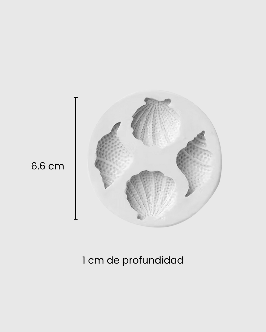 Molde de silicona en forma de conchas y estrellas de mar