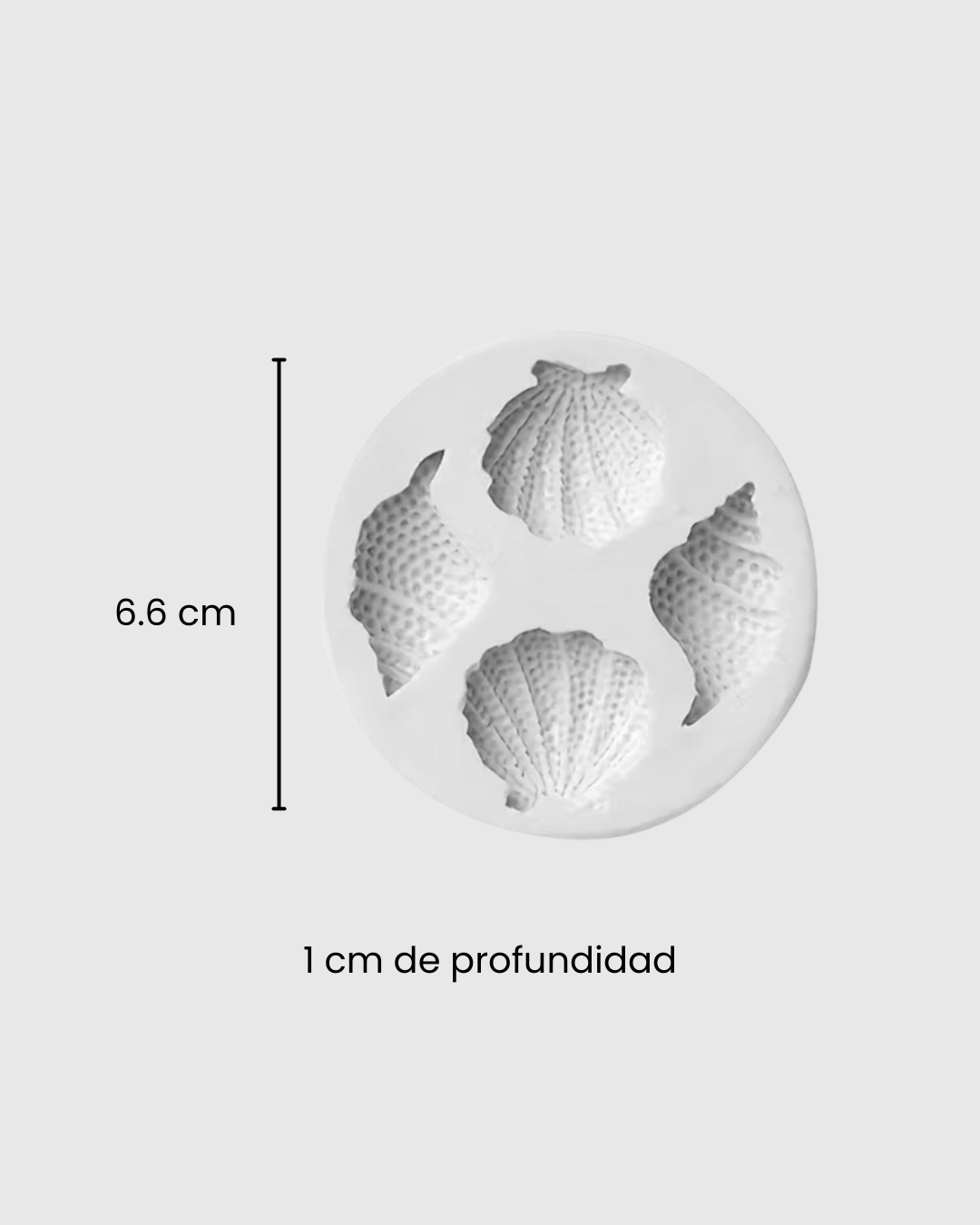 Molde de silicona en forma de conchas y estrellas de mar