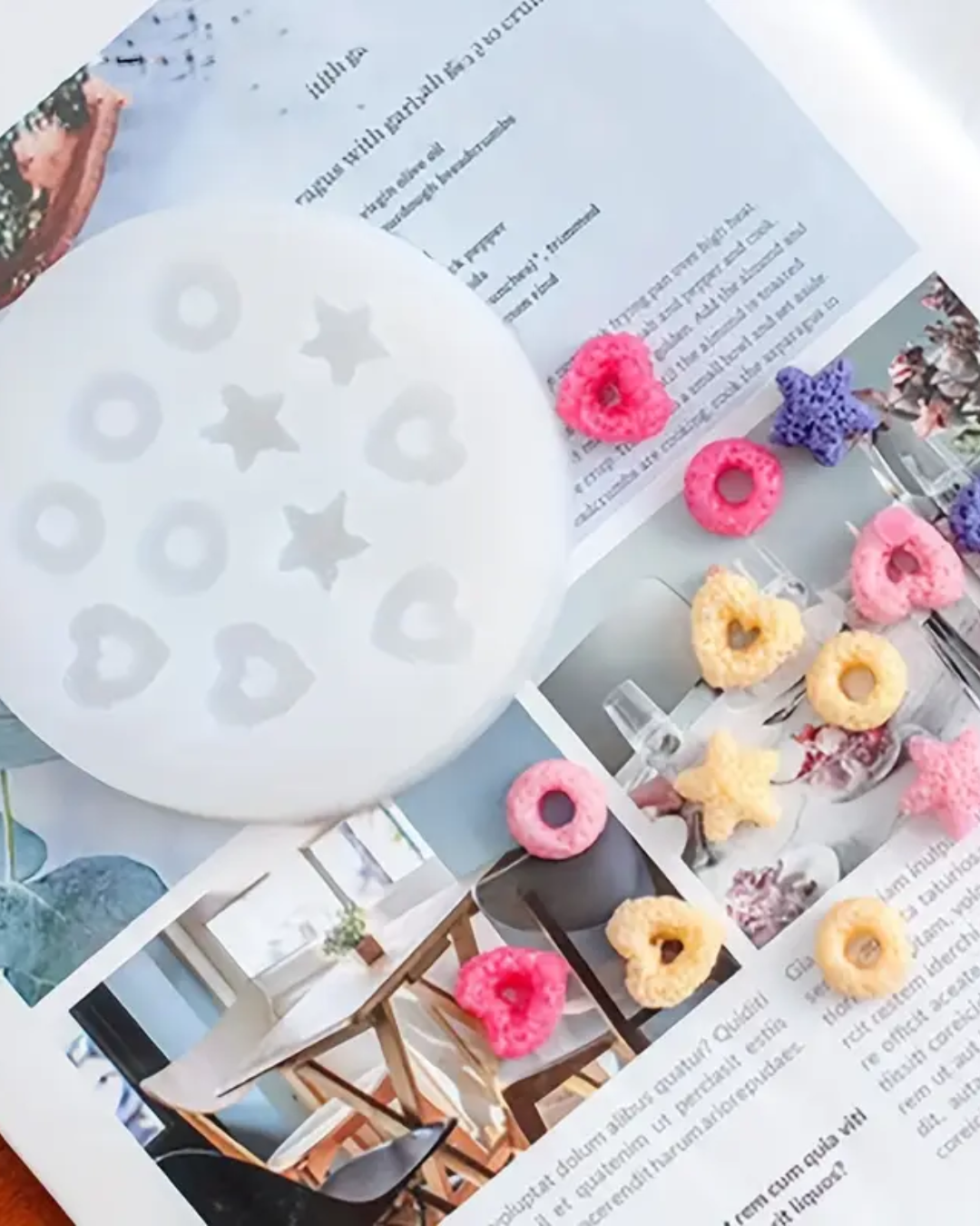 Molde de silicona con forma de cereal froot loops