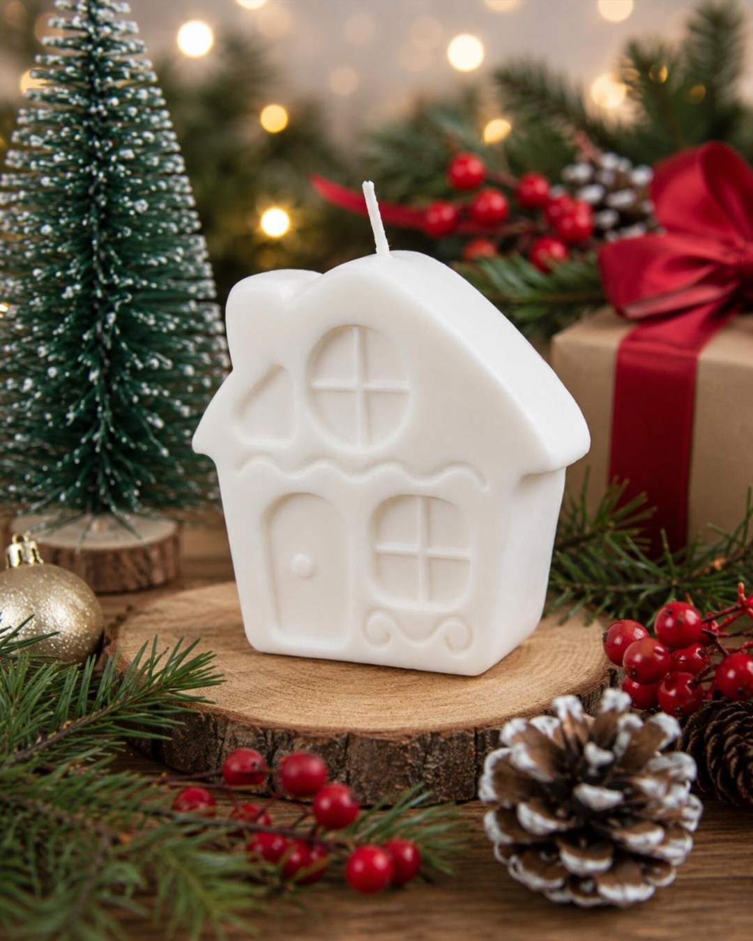 Molde de silicona navideño 6 cavidades – Muñeco de jengibre, árbol y casa