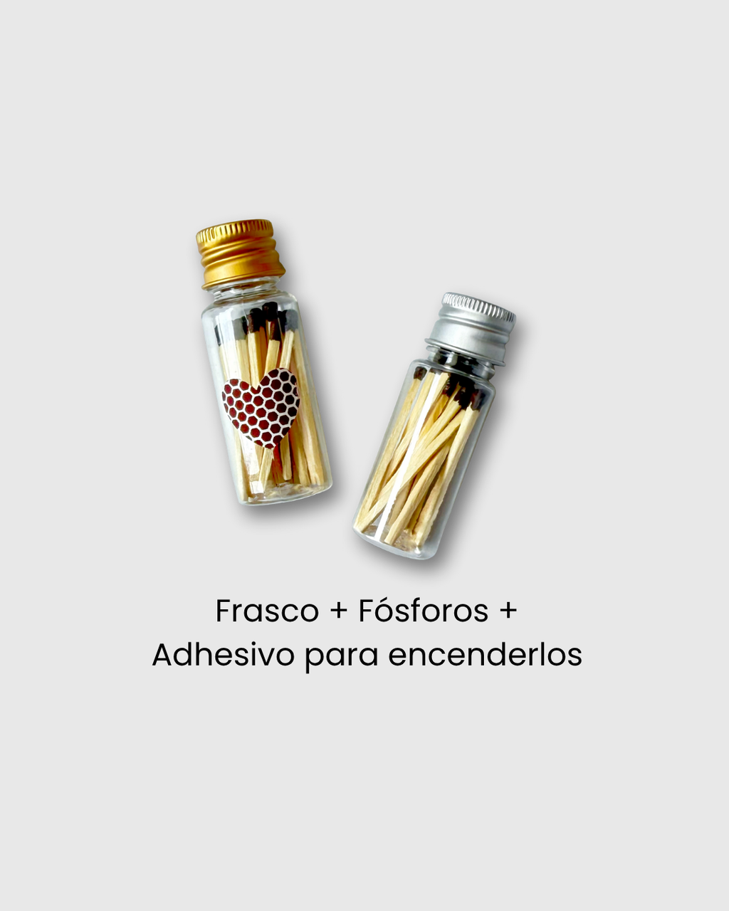 Frasco con fósforos y adhesivo para encenderlo 15ml