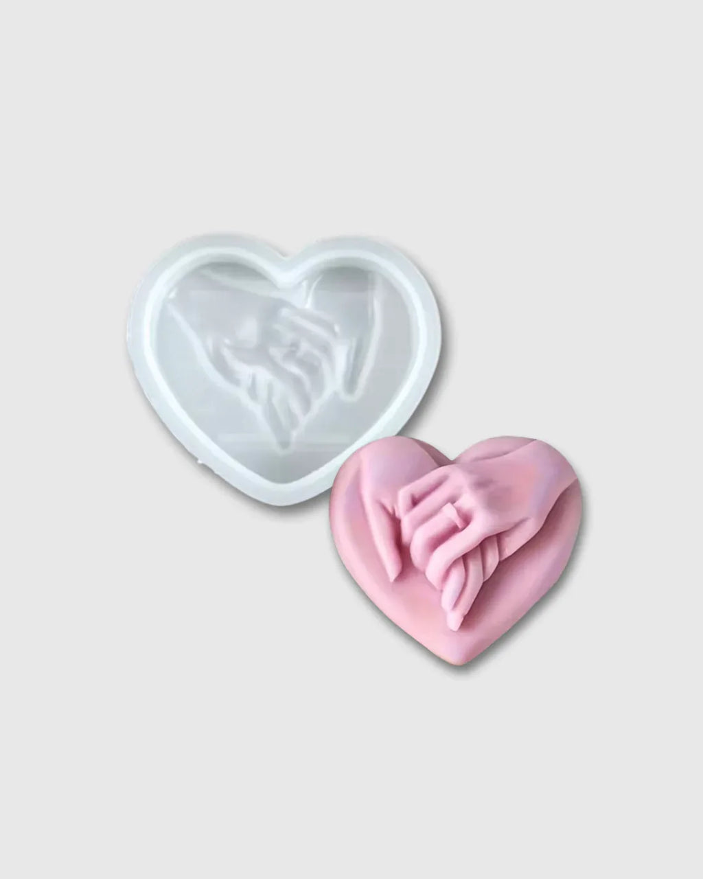 Molde de Silicona Corazón con Manos Entrelazadas