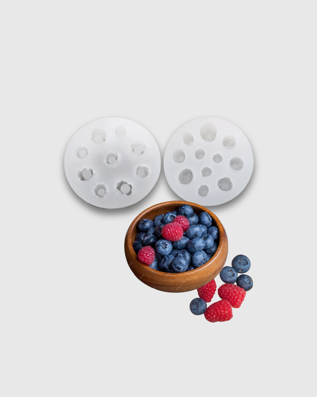 Set x2 Moldes de Silicona Arándanos y Frambuesas pequeñas