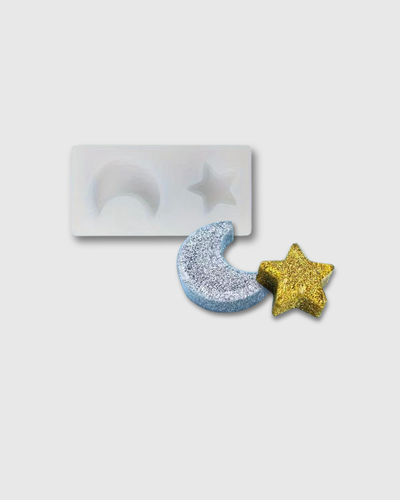 Molde de Silicona forma de Luna y Estrella