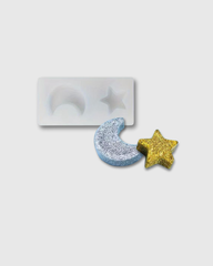 Molde de Silicona forma de Luna y Estrella