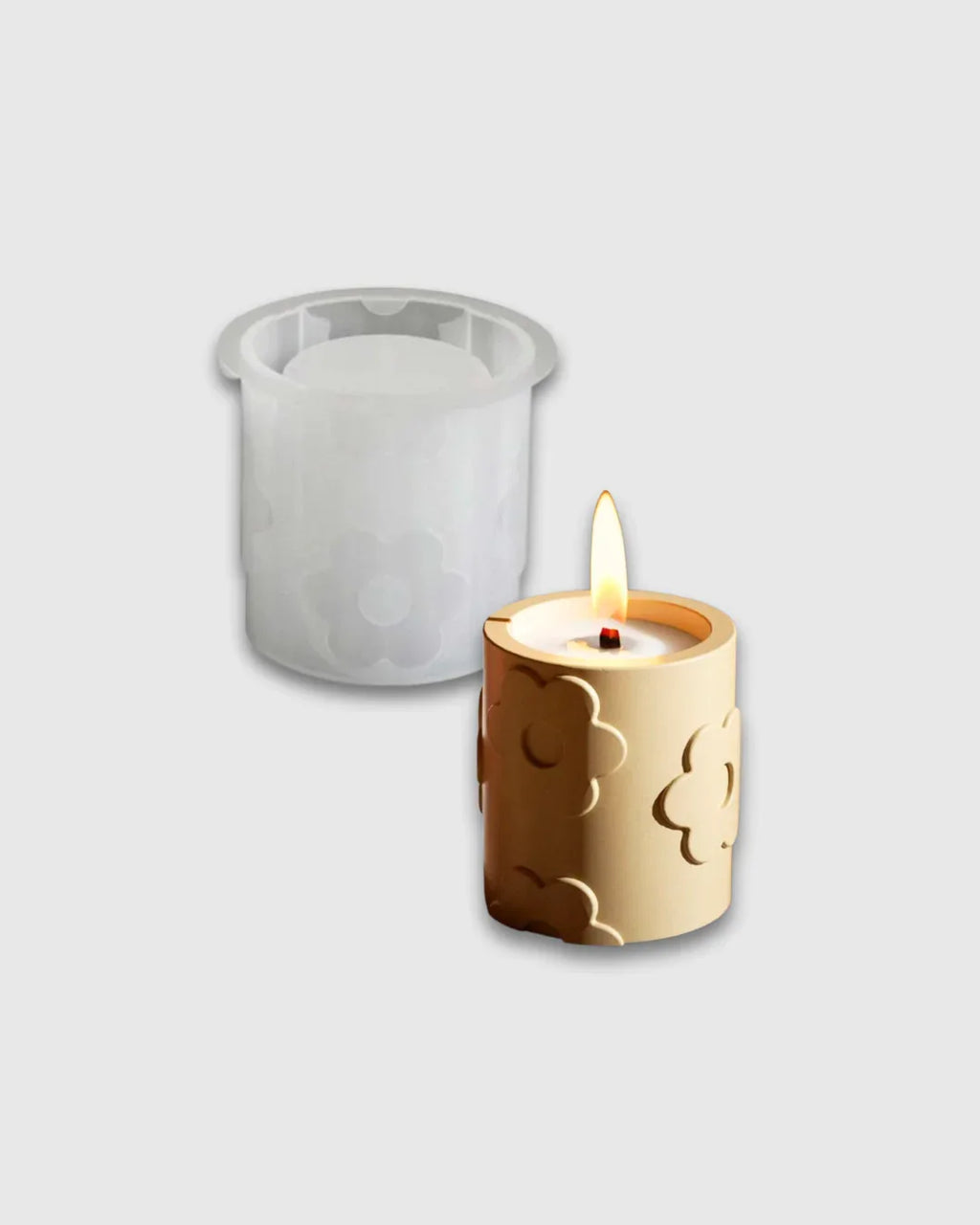 Molde de silicona Vaso con flores en relieve