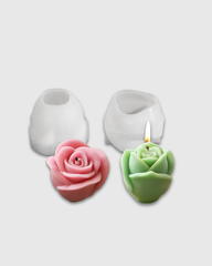 2 moldes de silicona en forma de rosa