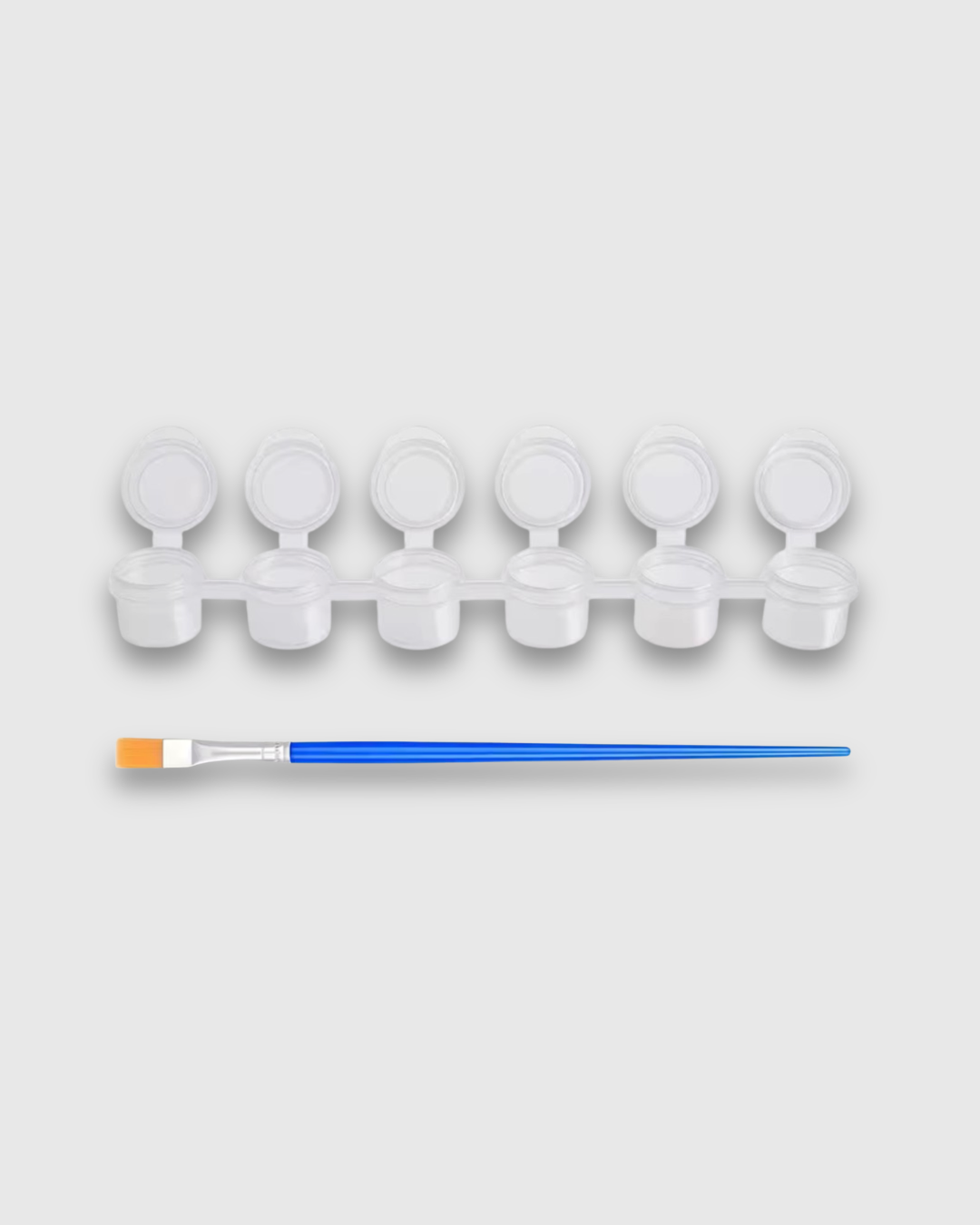 Caja Organizadora x 6 Frascos de Pintura Vacíos de 2 ml con Pincel Plano