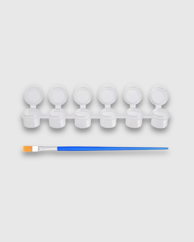 Contenedor x 6 Frascos de Pintura Vacíos de 2 ml con Pincel Plano