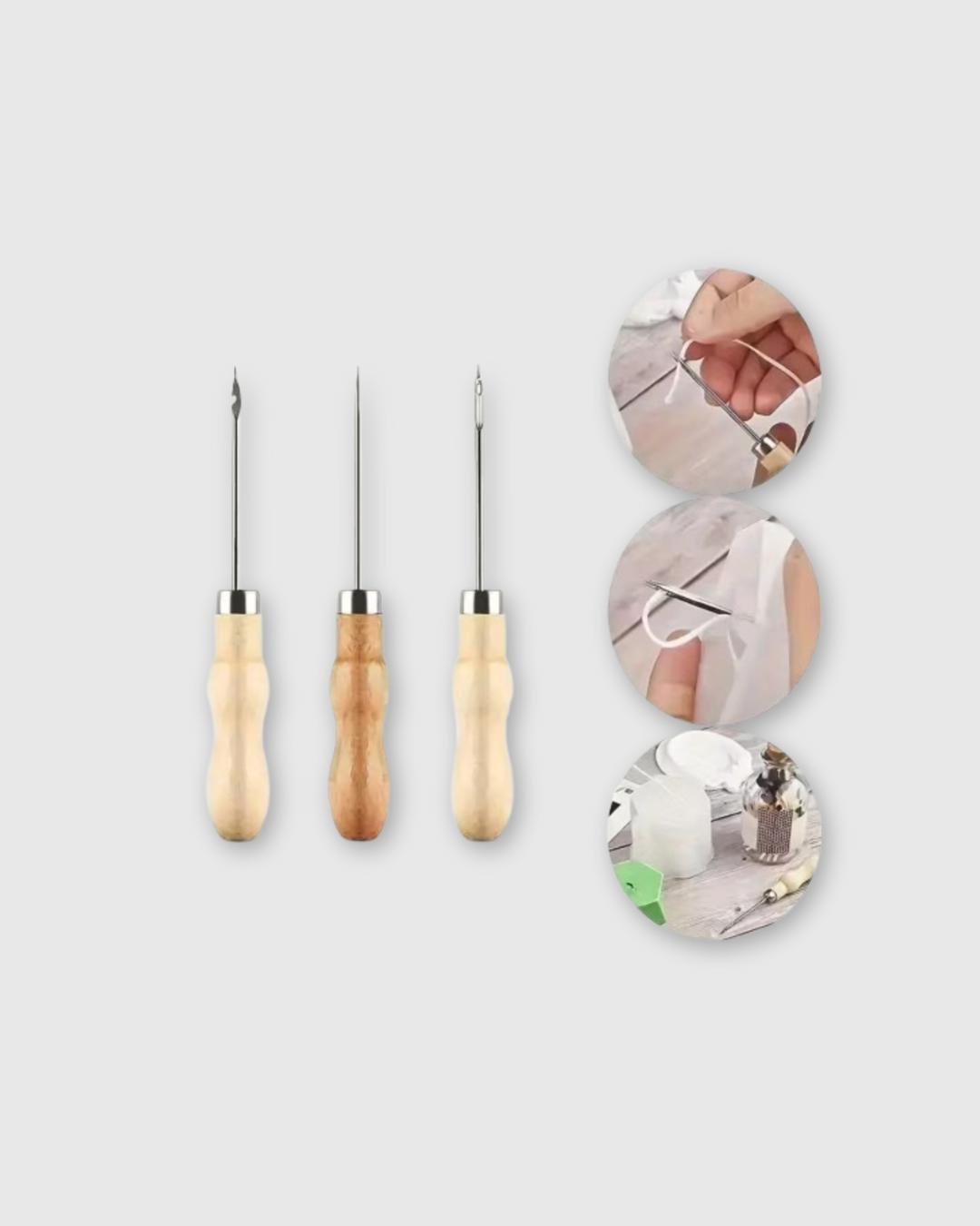 Set de 3 herramientas para hacer y perforar velas