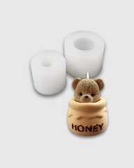 Molde de Silicona Cabeza de Oso + Tarro de Miel (2 en 1)
