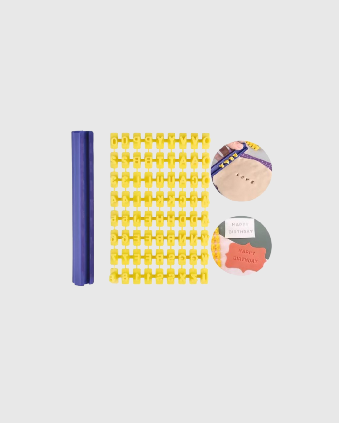 Juego de estampadora de sellos con letras y números del alfabeto