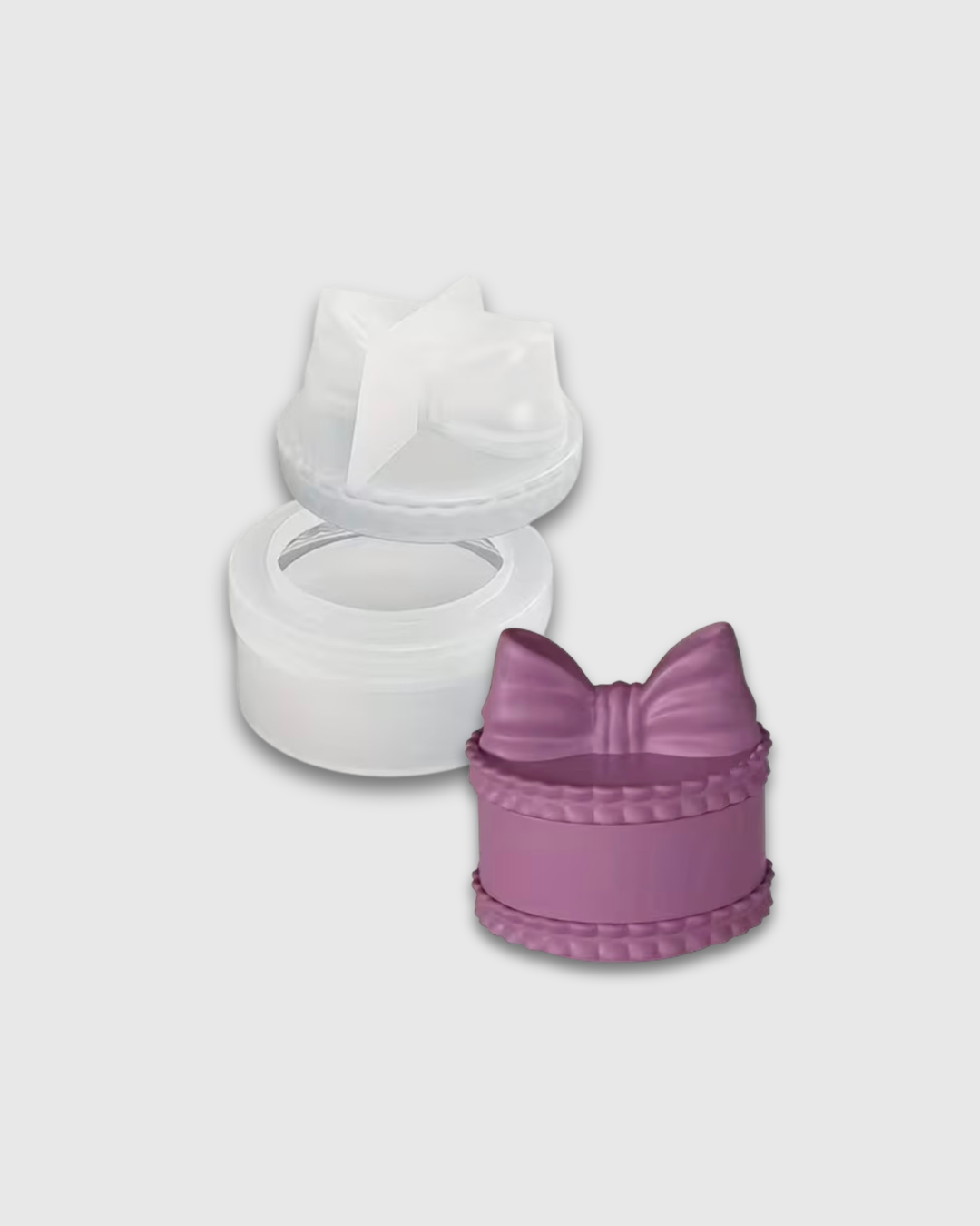 Molde silicona mini caja con lazo y tapa