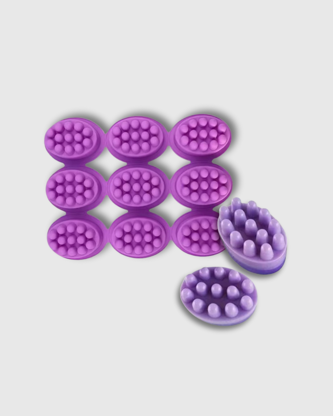 Molde de Silicona para Jabón Artesanal – 9 Cavidades de Masaje