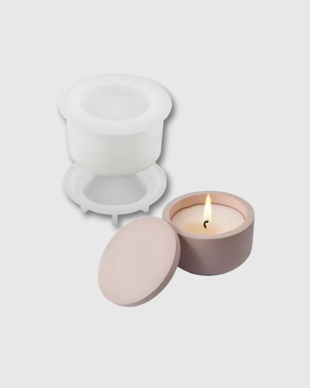 Molde de Silicona para Recipiente Pequeño con Tapa