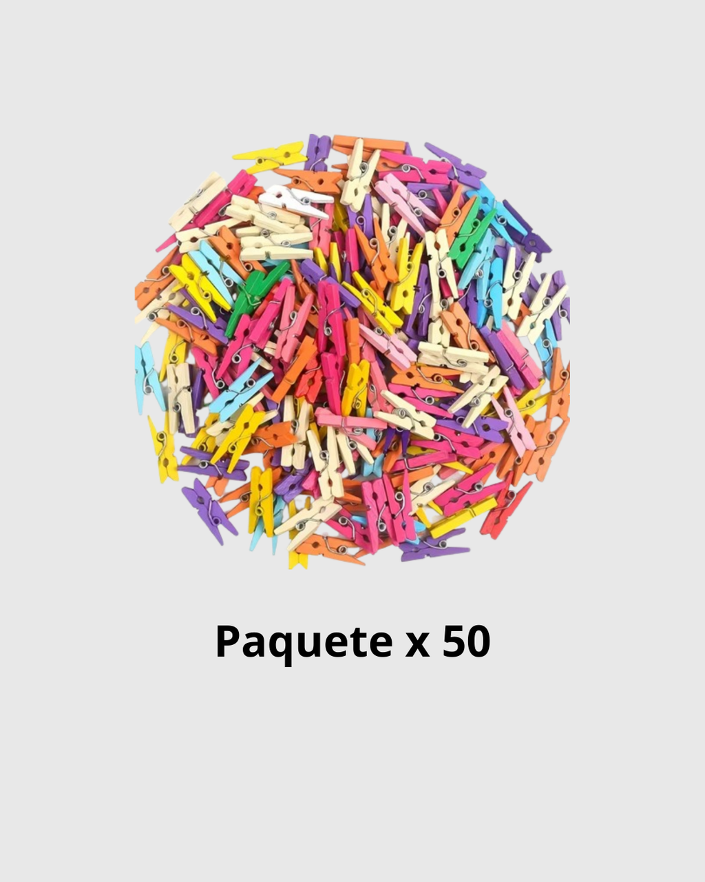 Paquete x 50 Mini Pinzas de Madera